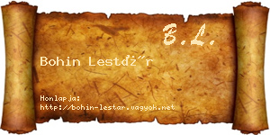 Bohin Lestár névjegykártya